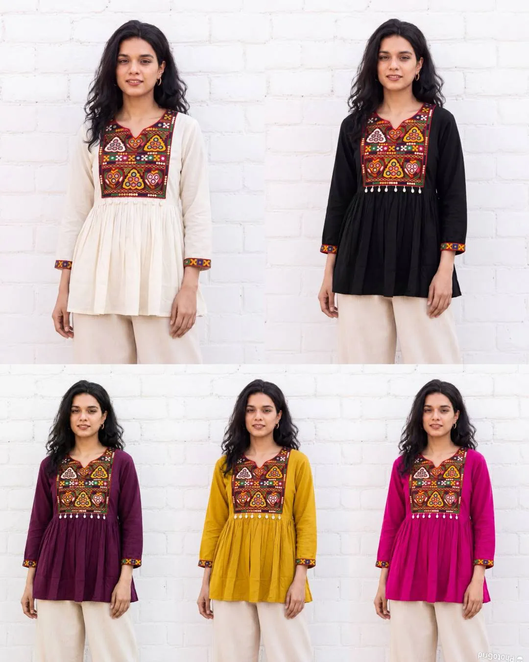 SS2016 Heavy Rayon With Gamthi and Kodi Lace Short Kurti Wholesale