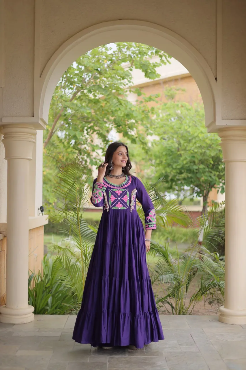 Latest Mohini 9350 Kora Cotton with Embroidery Mirror & Real Codi Work Navratri Gawn Collection Wholesale 2026