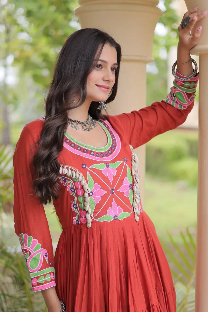 Latest Mohini 9350 Kora Cotton with Embroidery Mirror & Real Codi Work Navratri Gawn Collection Wholesale 2026