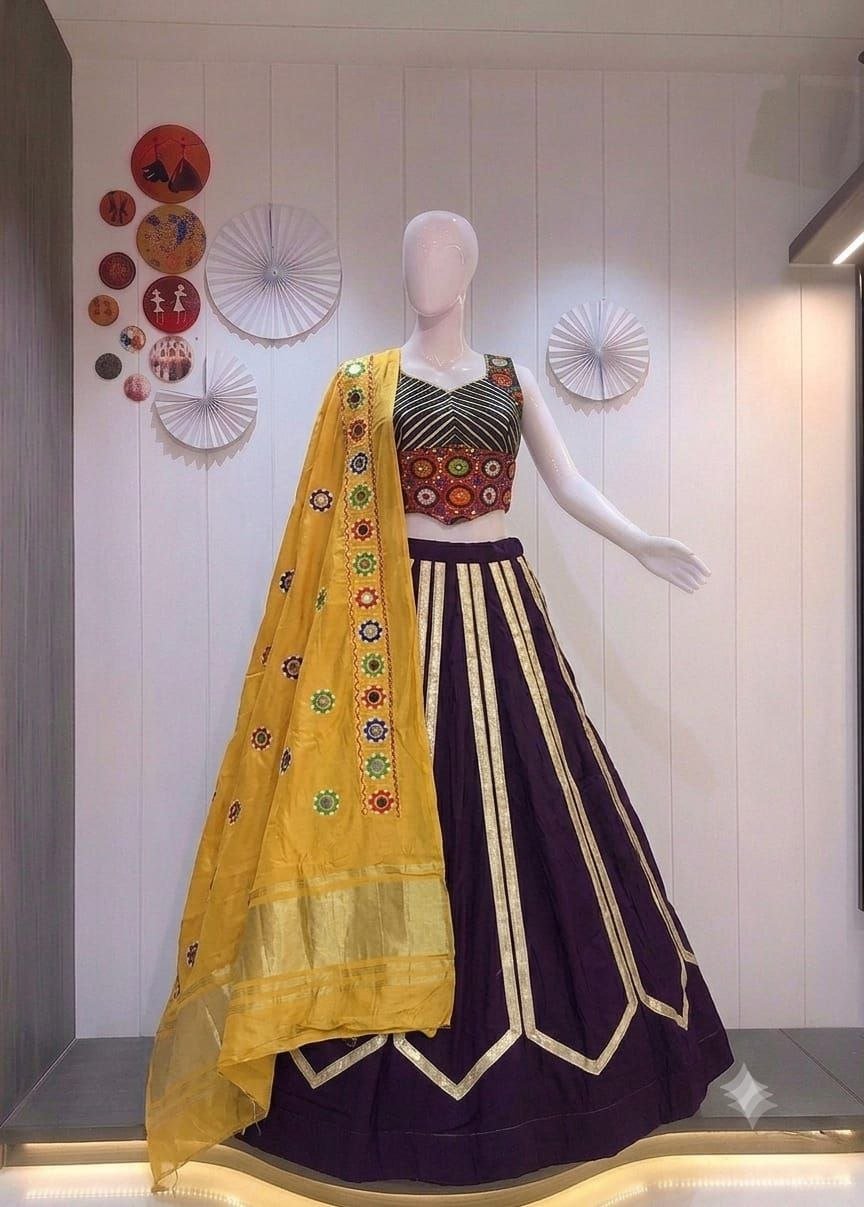 Juhi Roman Silk With Gotta Lace Navratri Lehenga Choli Wholesale