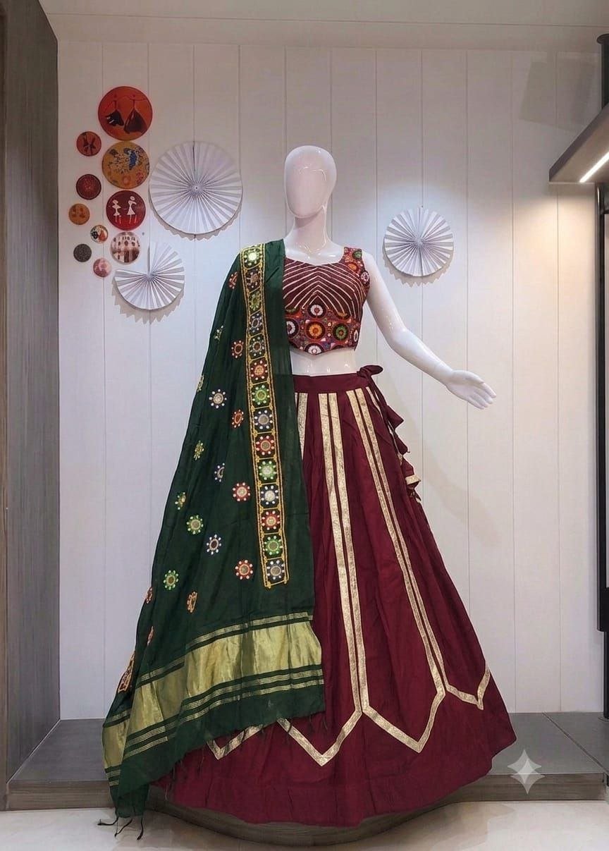Juhi Roman Silk With Gotta Lace Navratri Lehenga Choli Wholesale