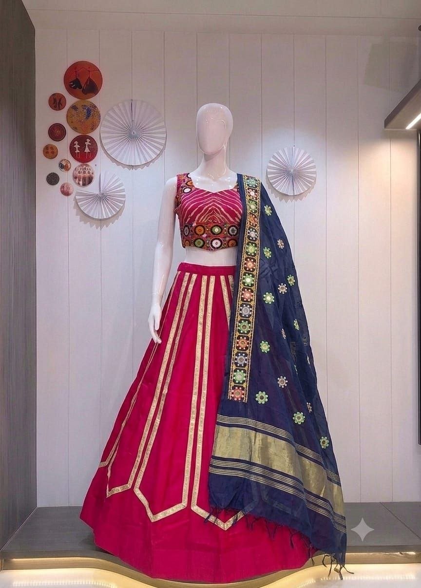 Juhi Roman Silk With Gotta Lace Navratri Lehenga Choli Wholesale