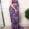 WMN 7040 Floral With Pearl Lace Saree Collection Wholesale Supplier