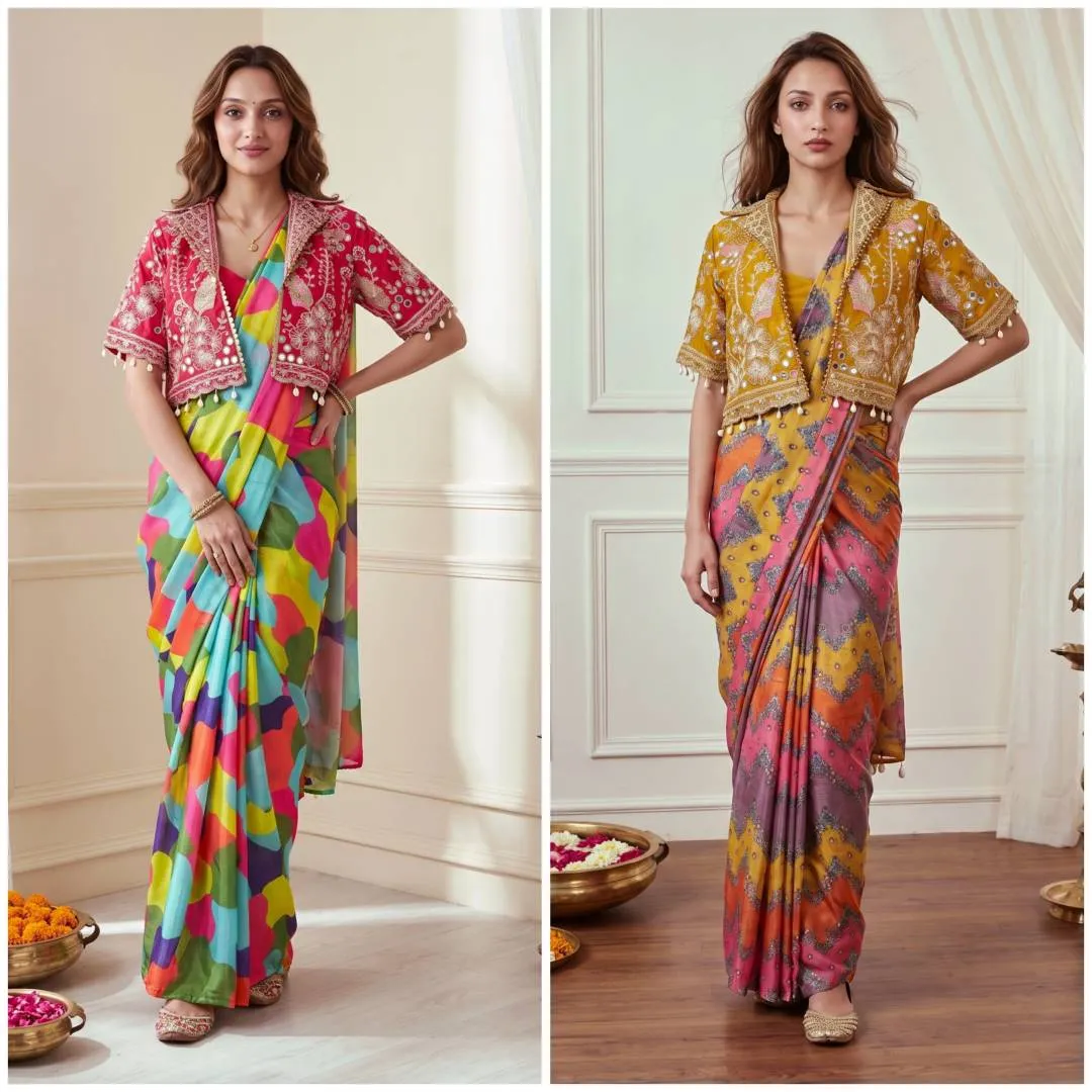 BDB 88 Heavy Chinon Silk Embroidery Work Ready To Wear Saree Wholesale