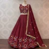 Juhi Heavy Vichitra Silk Embroidery Malti Thred work and Aari mirror work Navratri Lehenga Choli Wholesale