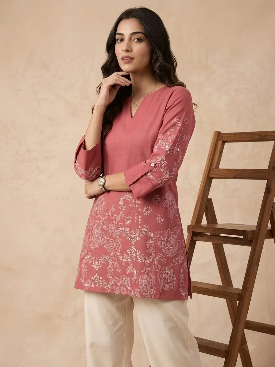Launching Shiv 1079 Dusty Rose Ethnic Short Kurti Wholesale Supplier 2026