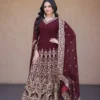Moni 1254 Faux Blooming with Embroidery Work Gown With Pant Dupatta Set Wholesale