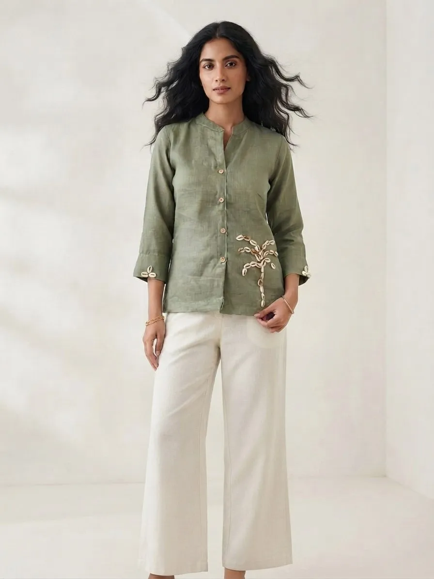 Shiv 1082 Linen Cotton Kodi Work Fancy Short Kurti Wholesale Supplier