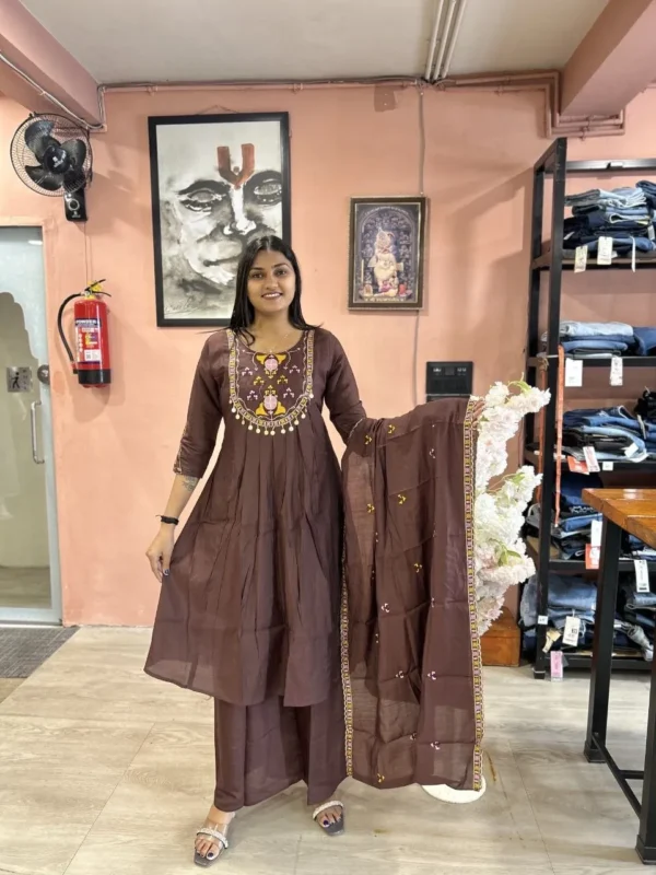 Stylish RRD 1398 Embroidery work Top Bottom With Dupatta Set Wholesale 2026