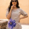 Buy Shiv 1085 Purple Flower Fancy Short Top Wholesale Supplier 2026