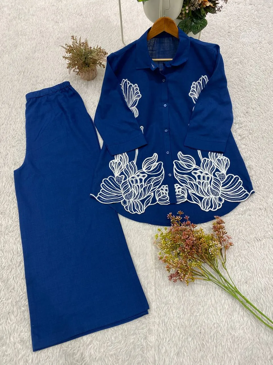 BV 496 Cottom With Embroidery Work Co Ord Set Wholesale Supplier