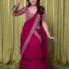 BDB 89 Georgette & Ruffle With Embroidery Work Indo Western Wholesale Surat