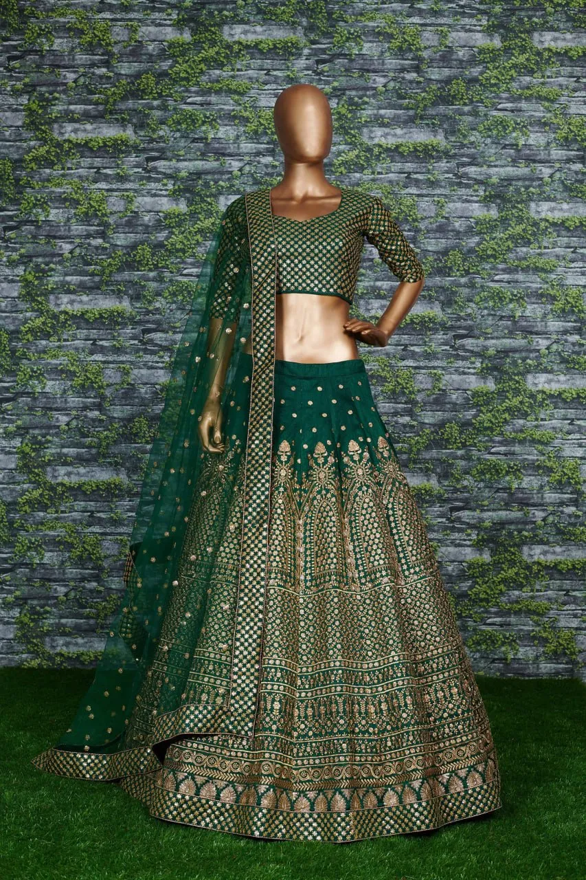 Zeel 7410 Raw Silk With Zari & Sequins Embroidery Work Wedding Lehenga Choli Wholesale Surat