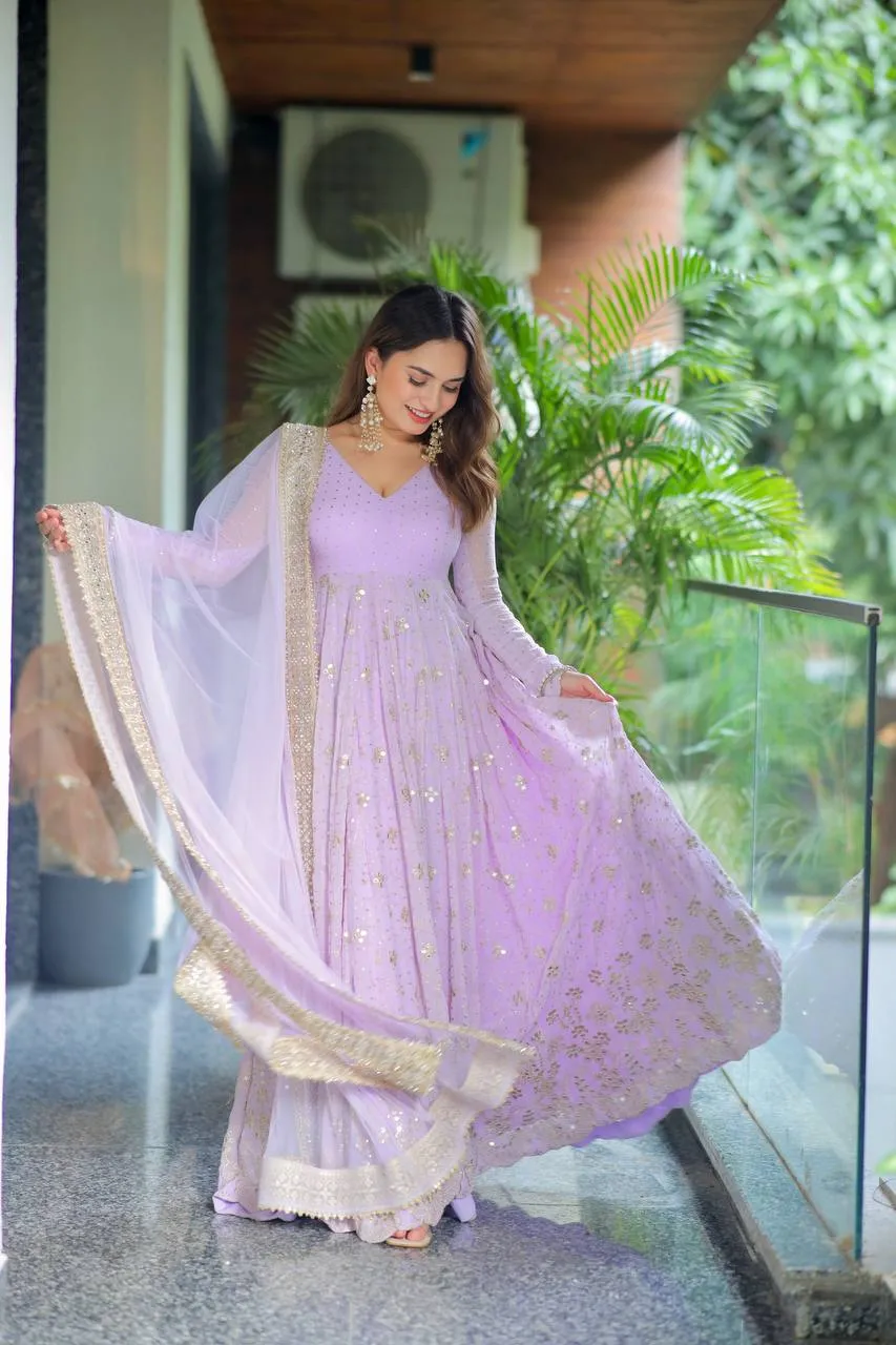 Buy STD 6142 Faux Blooming With Heavy Sequins & Zari Embroidery Anarkali Suit Set Wholesale Surat 2026
