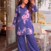 C585 249 Butter Silk Printed Co Ord Set Wholesale Supplier