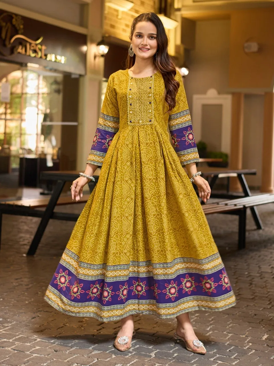 Launching Aradhna 2030 Rayon With Embroidery Work Anarkali Gown Wholesale Supplier 2026
