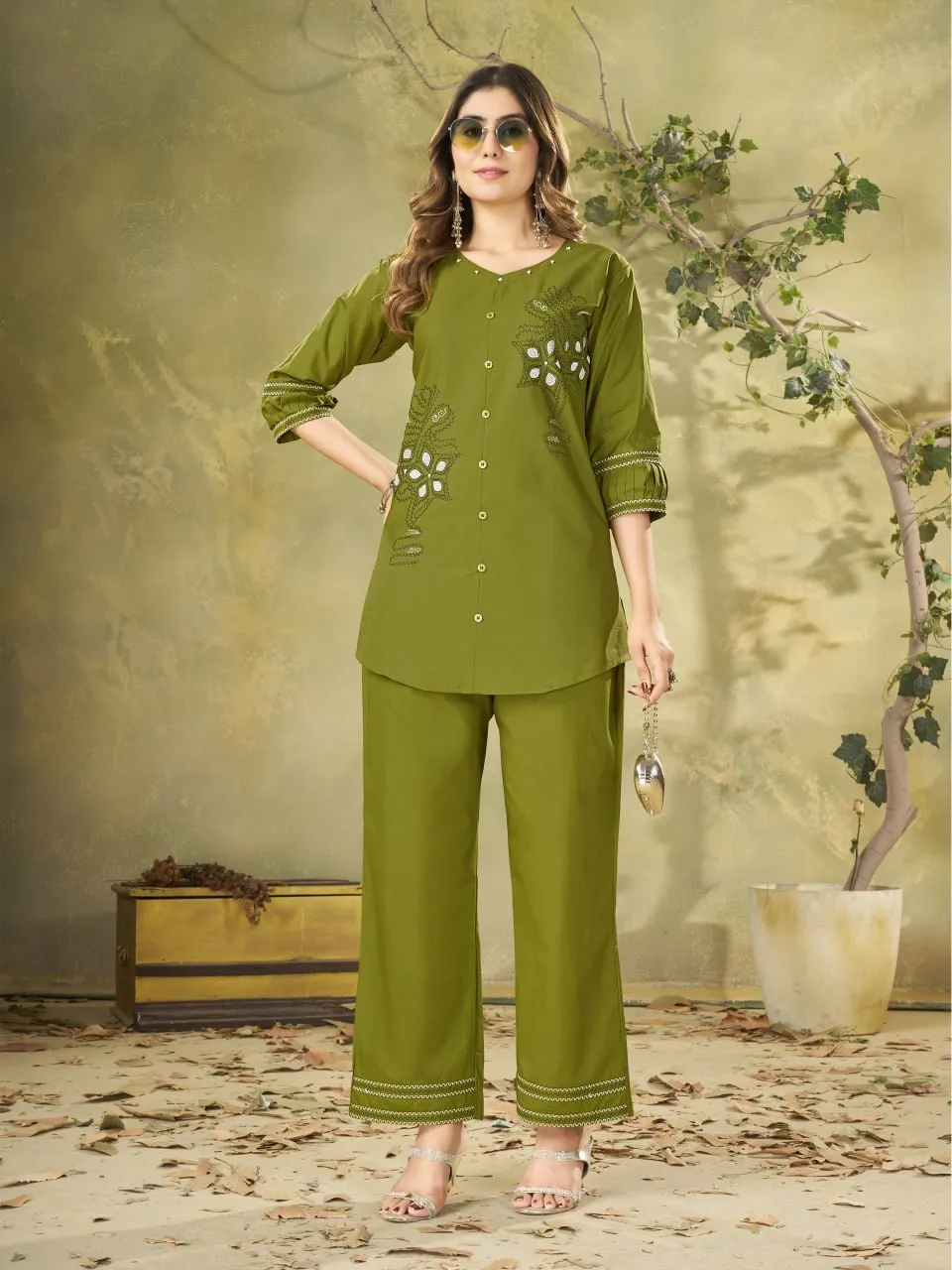 Beautiful Lila 162 Pure Cotton With Embroidery Work Co Ord Set Wholesale Supplier 2026