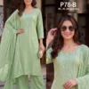 Poonam P 78 A To D Mul Chanderi Beads Work Kurti With Bottom Dupatta Wholesale