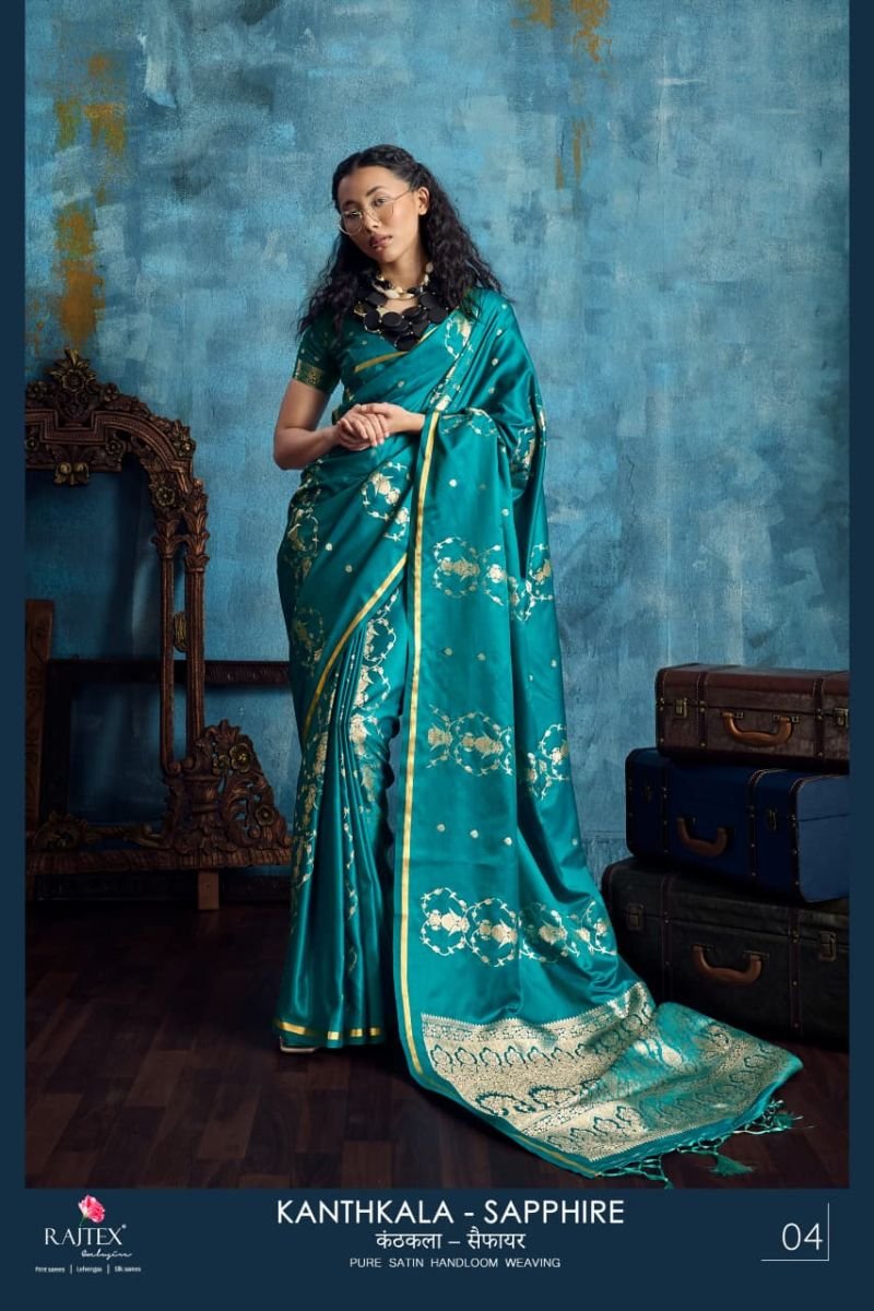 Rajtex Kanthkala Sapphire Satin Handloom Weaving Saree Collection Wholesale