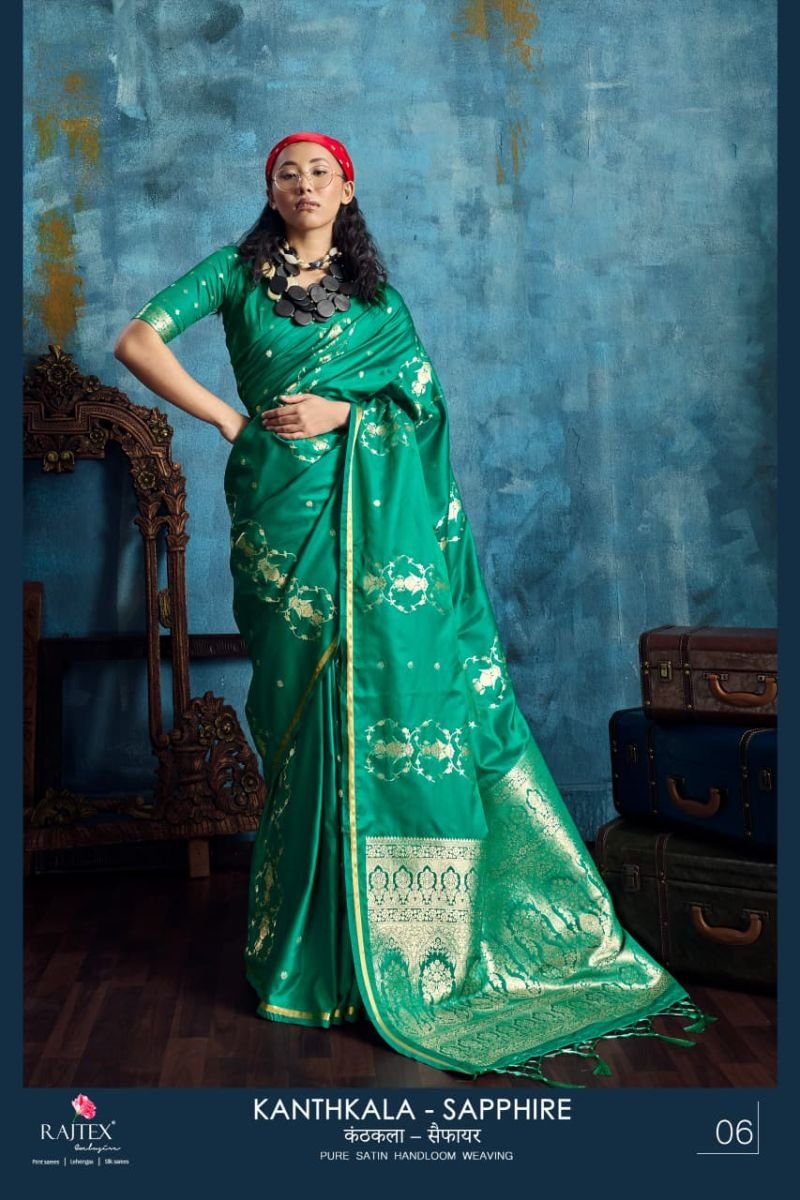 Rajtex Kanthkala Sapphire Satin Handloom Weaving Saree Collection Wholesale