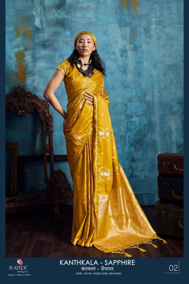 Rajtex Kanthkala Sapphire Satin Handloom Weaving Saree Collection Wholesale