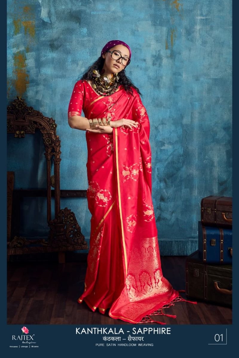 Rajtex Kanthkala Sapphire Satin Handloom Weaving Saree Collection Wholesale