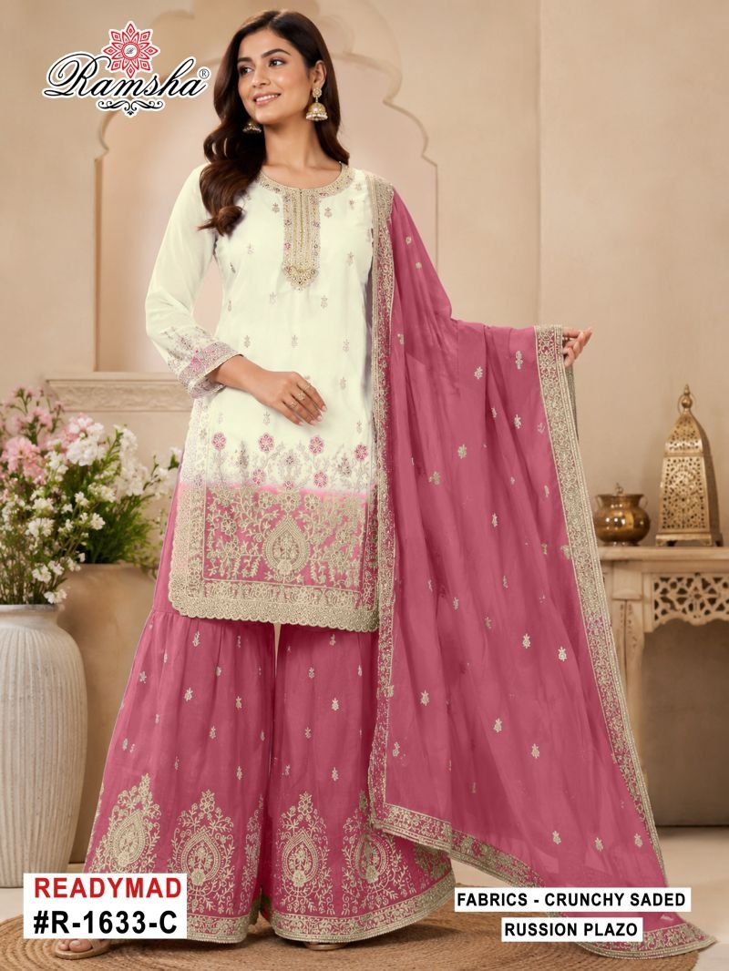 Latest Ramsha R 1633 A To D Crunchy Shaded Embroidered Salwar Kameez Wholesale 2026
