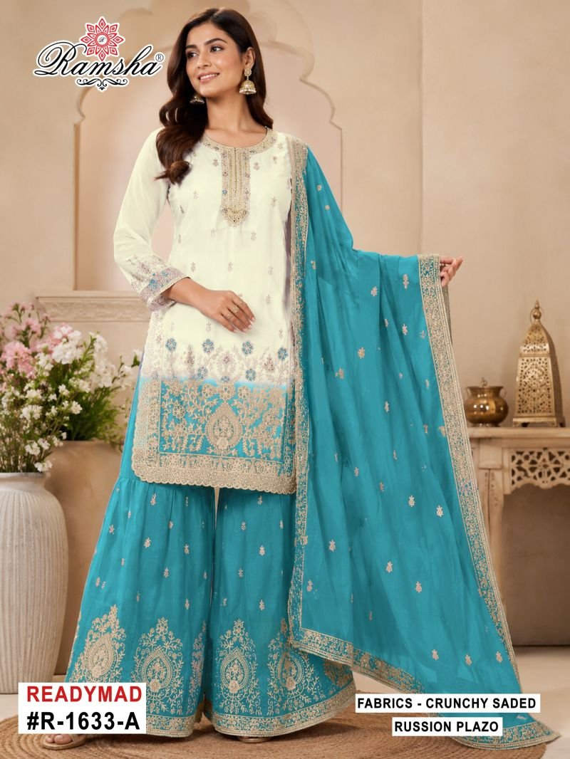 Latest Ramsha R 1633 A To D Crunchy Shaded Embroidered Salwar Kameez Wholesale 2026