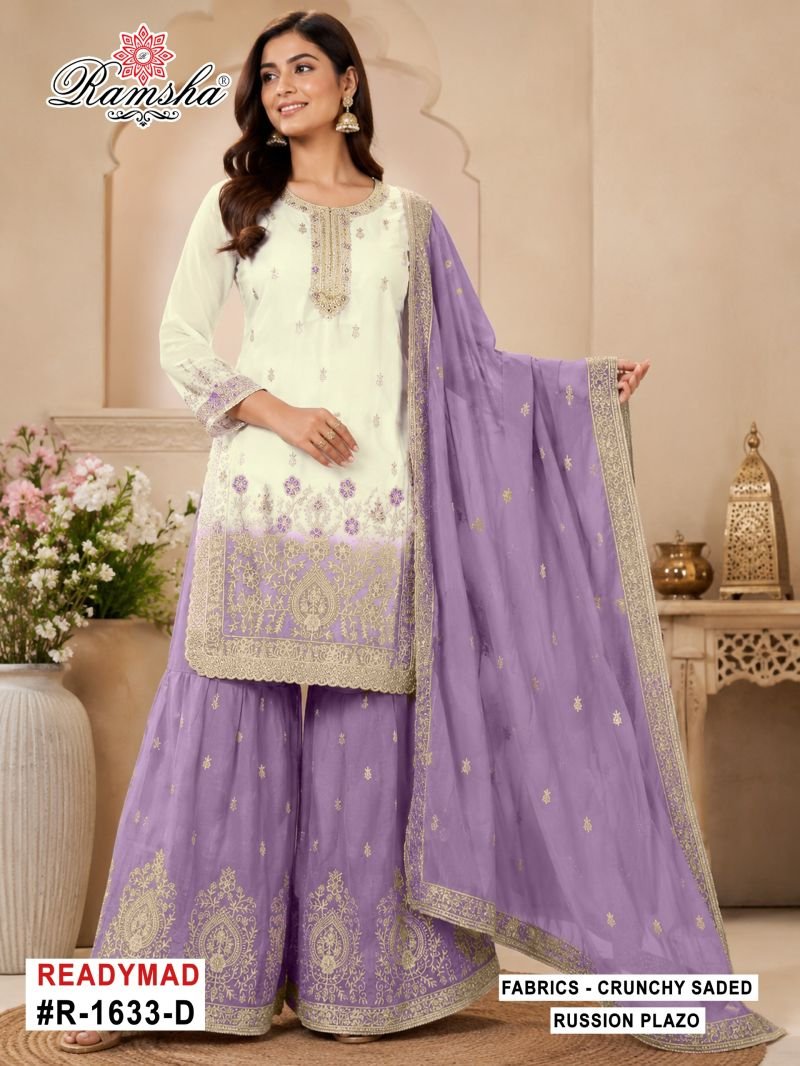 Latest Ramsha R 1633 A To D Crunchy Shaded Embroidered Salwar Kameez Wholesale 2026