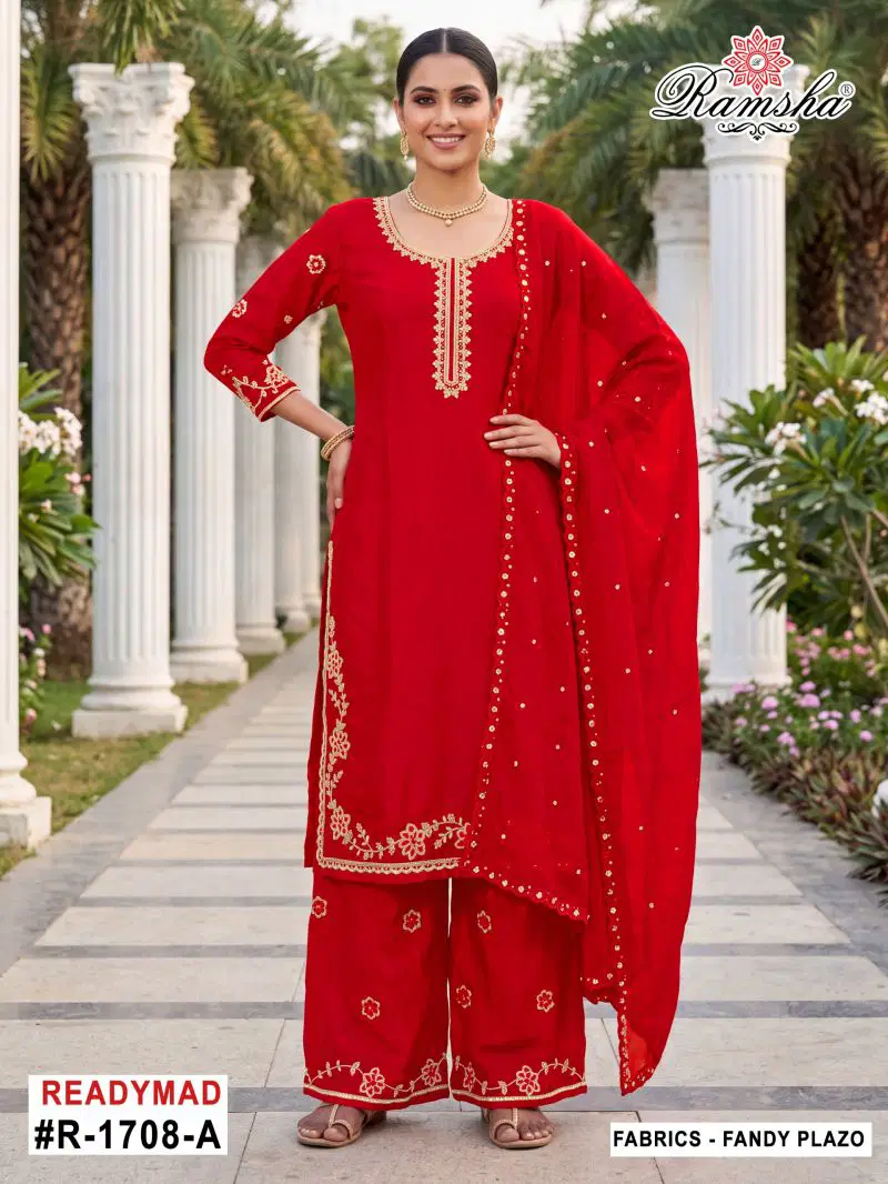 Ramsha R 1708 A To D Fandy Beats Work Salwar Kameez Wholesale
