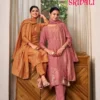 Rangoon Srivali Muslin Jacquard Khatli Hand Work Salwar Kameez Collection Wholesale