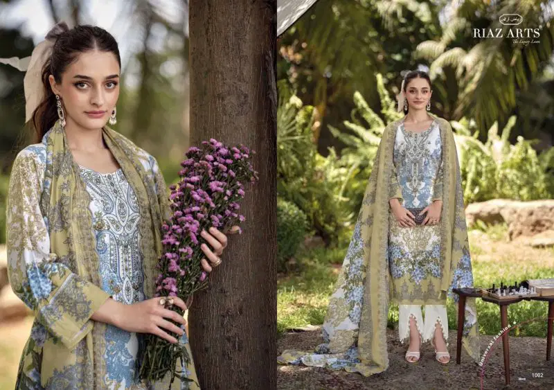 Latest Riaz Arts Rehmat Cambric Cotton Print Embroidered Dress Material Wholesale 2026