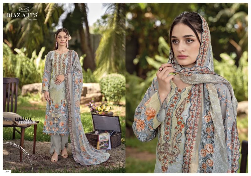 Latest Riaz Arts Rehmat Cambric Cotton Print Embroidered Dress Material Wholesale 2026