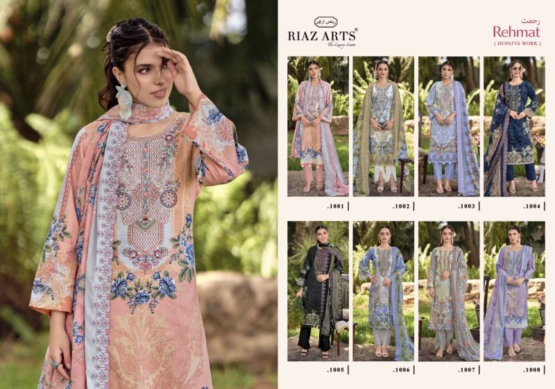 Latest Riaz Arts Rehmat Cambric Cotton Print Embroidered Dress Material Wholesale 2026