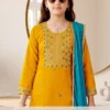 Sangeet Jaanvi Vol 2 Kids Vichitra Blooming Silk Embroidered Kurti Set Collection Wholesale