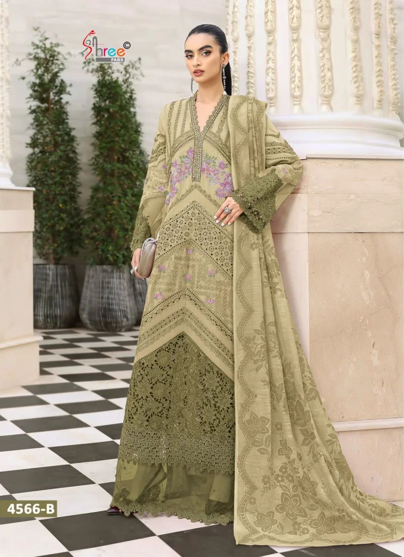 Shree Mariya B Ultra Color Collection Vol 1 Chiffon Dupatta Cotton Embroidered Salwar Kameez Wholesale