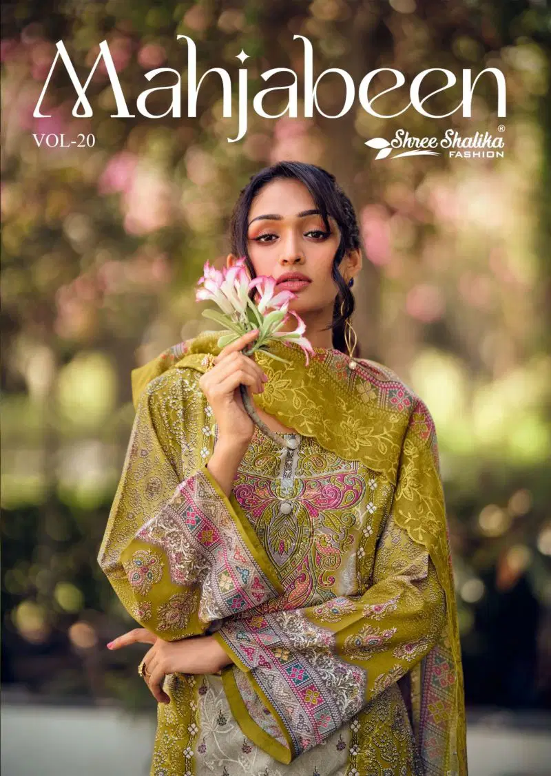Shree Shalika Mahjabeen Vol 20 Lawn Cotton Digital Print Embroidered Dress Material Wholesale