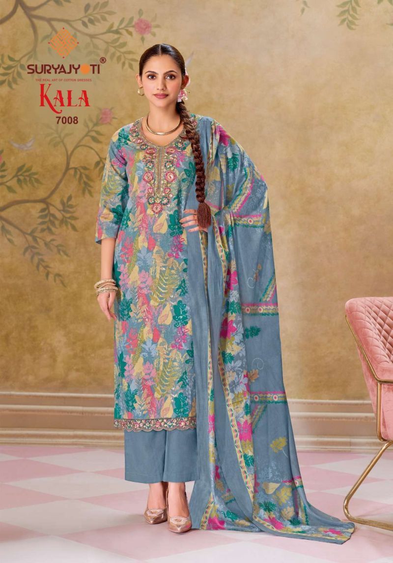 Beautiful Suryajyoti Kala Vol 7 Readymade Cotton Print Embroidered Kurti With Bottom Dupatta Wholesale 2026
