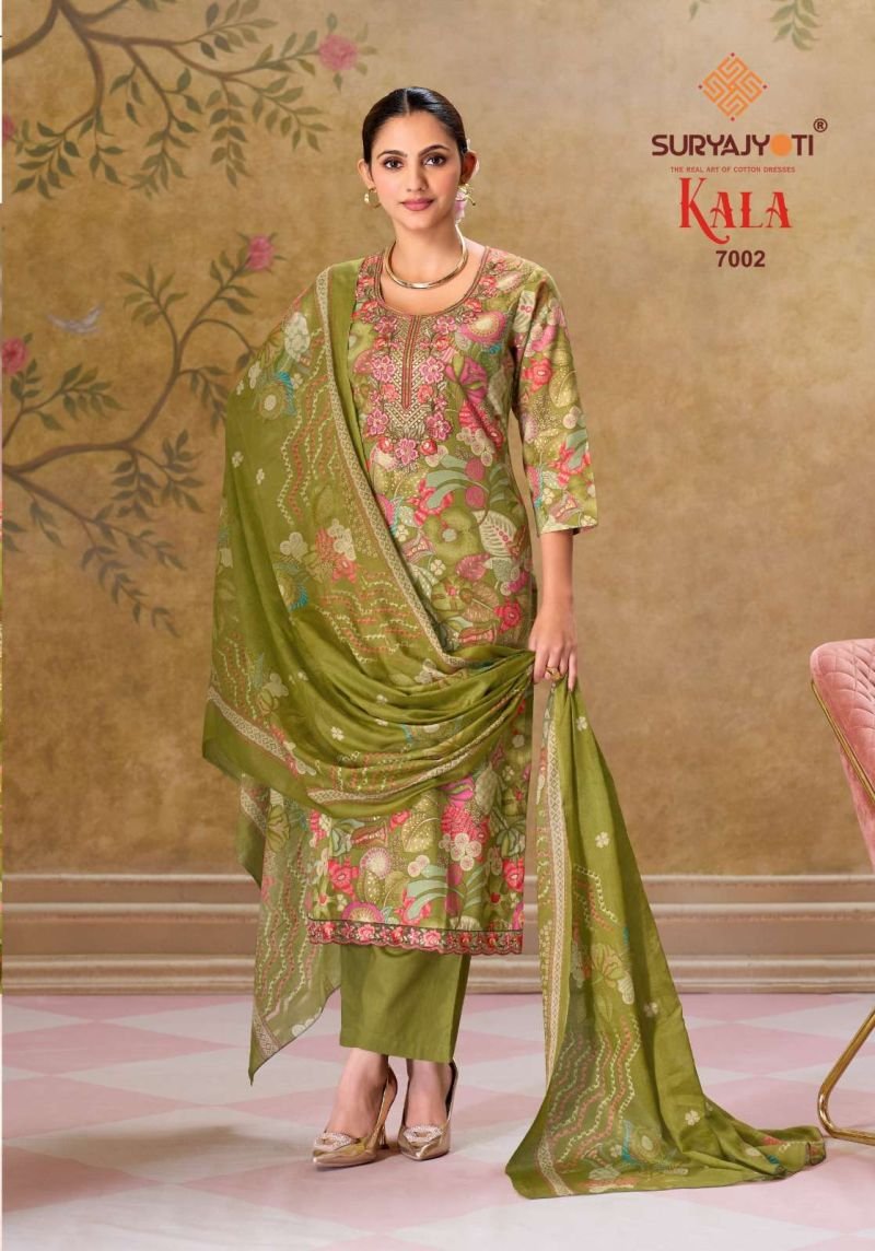 Beautiful Suryajyoti Kala Vol 7 Readymade Cotton Print Embroidered Kurti With Bottom Dupatta Wholesale 2026