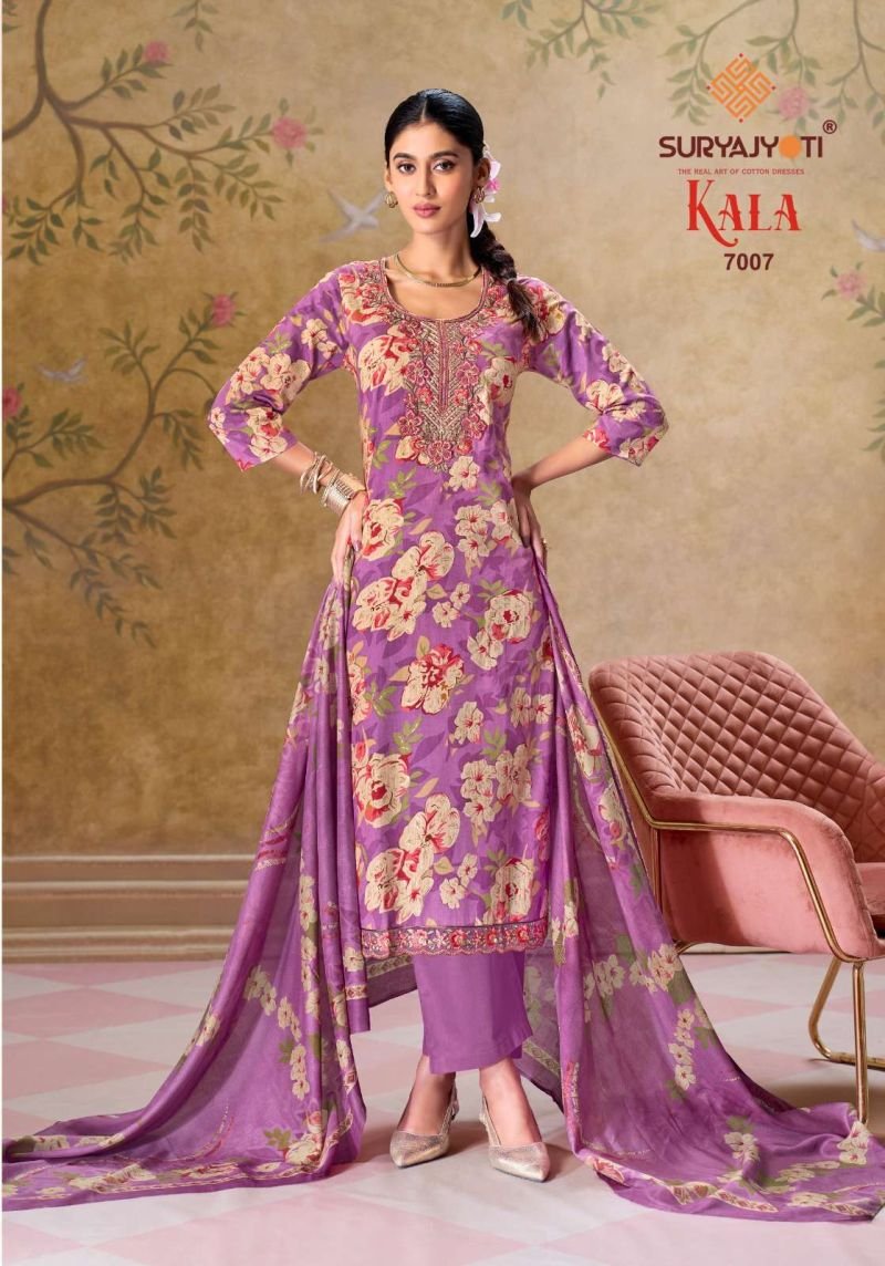 Beautiful Suryajyoti Kala Vol 7 Readymade Cotton Print Embroidered Kurti With Bottom Dupatta Wholesale 2026