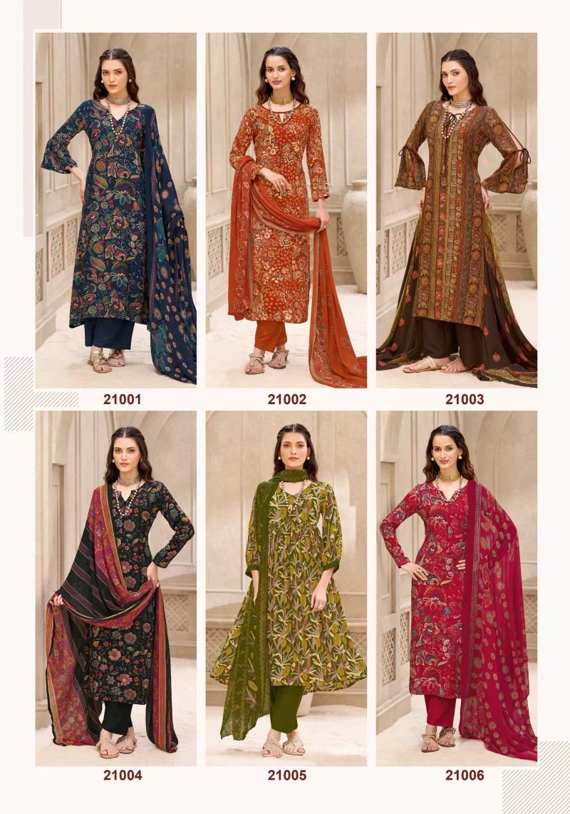 Suryajyoti Princess Vol 21 Rayon Printed Dress Material Wholesale