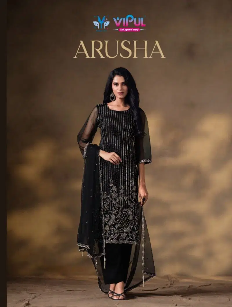 Vipul Arusha Net Heavy Beads Work Salwar Kameez Collection Wholesale