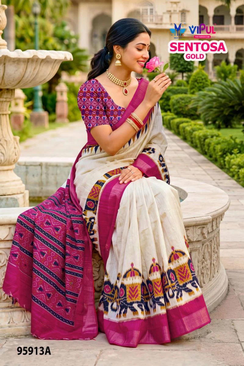 Vipul Sentosa Gold Vol 1 Soft Silk Printed Saree Collection Wholesale
