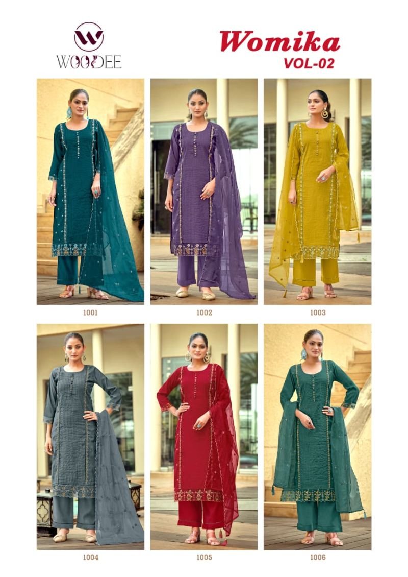 Buy Woodee Womika Vol 2 Viscose Roman Silk Kurti With Bottom Dupatta Wholesale 2026