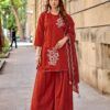 Beautiful Wooglee Blue Pearl Russian Viscose Hand And Thread Work Kurti With Bottom Dupatta Wholesale 2026