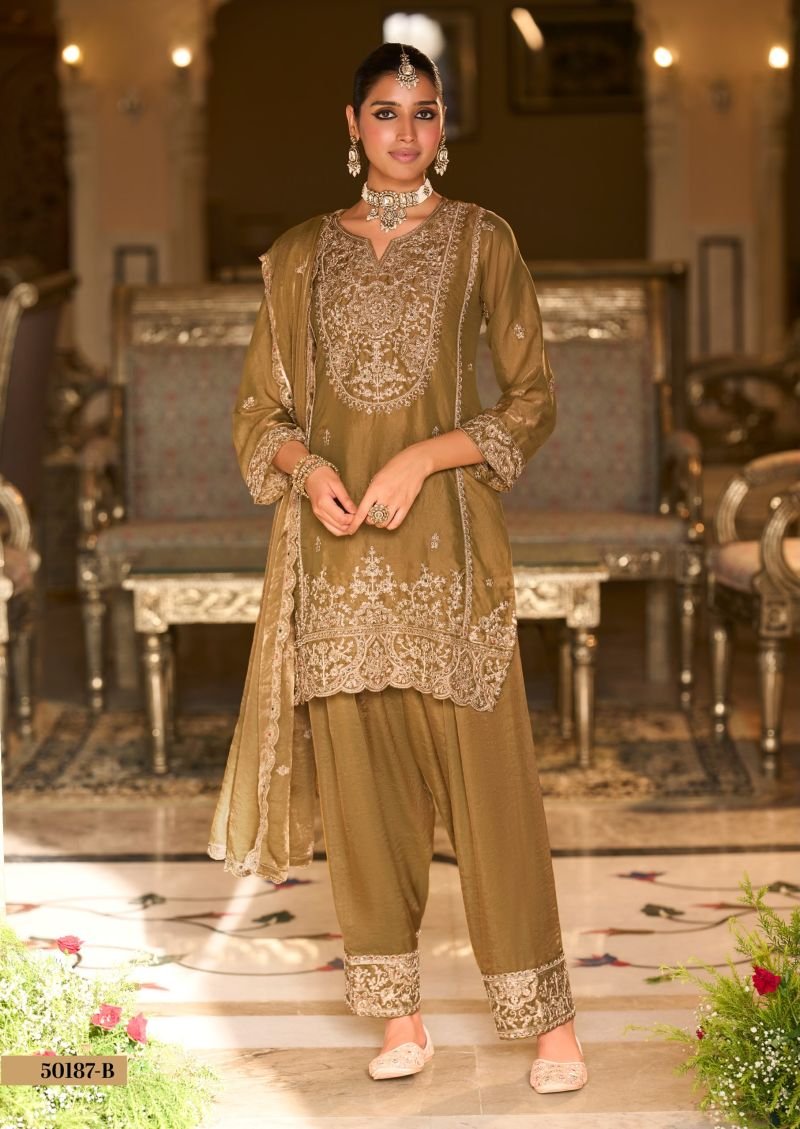 Launching Zaveri D 50187 Cord Silk Beats Work Designer Farshi Salwar Kameez Collection Wholesale 2026