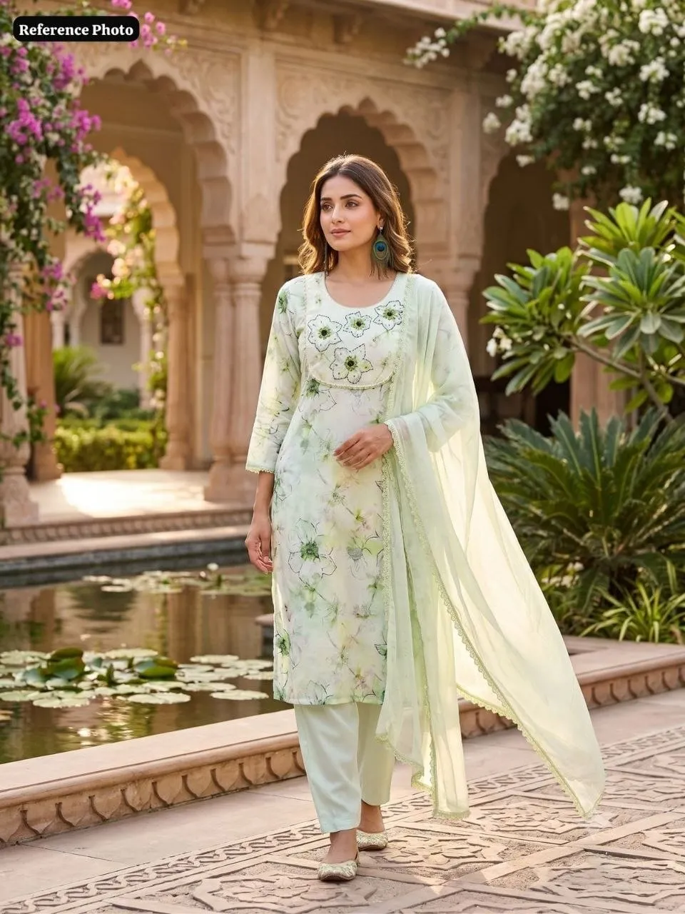 Beautiful KR 425 Pure Linen Cotton Beautiful Print With Hand Work Kurti Pant Dupatta Set Wholesale Surat 2026