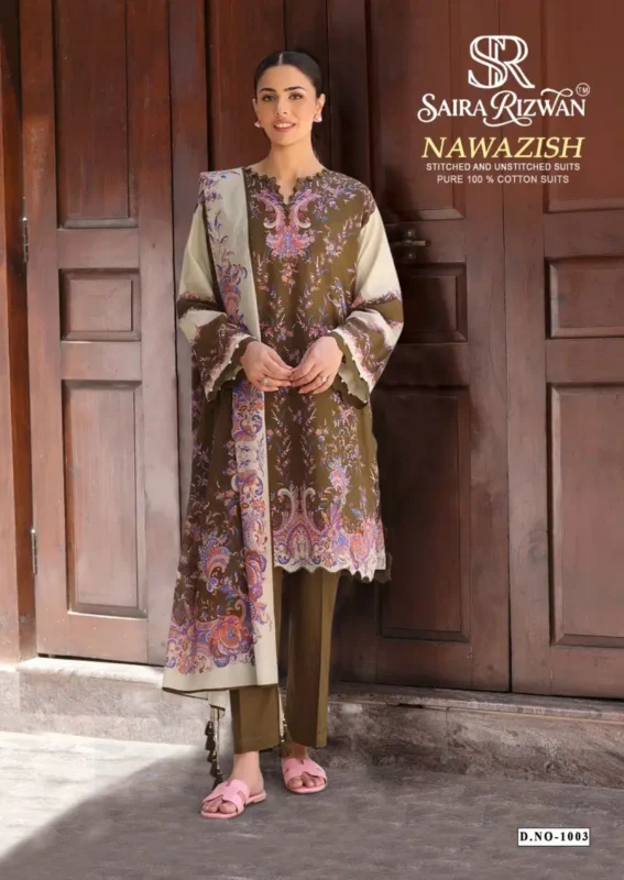 Latest Saira Rizwan Nawazish Readymade Cotton Karachi Kurti Set Wholesale 2026