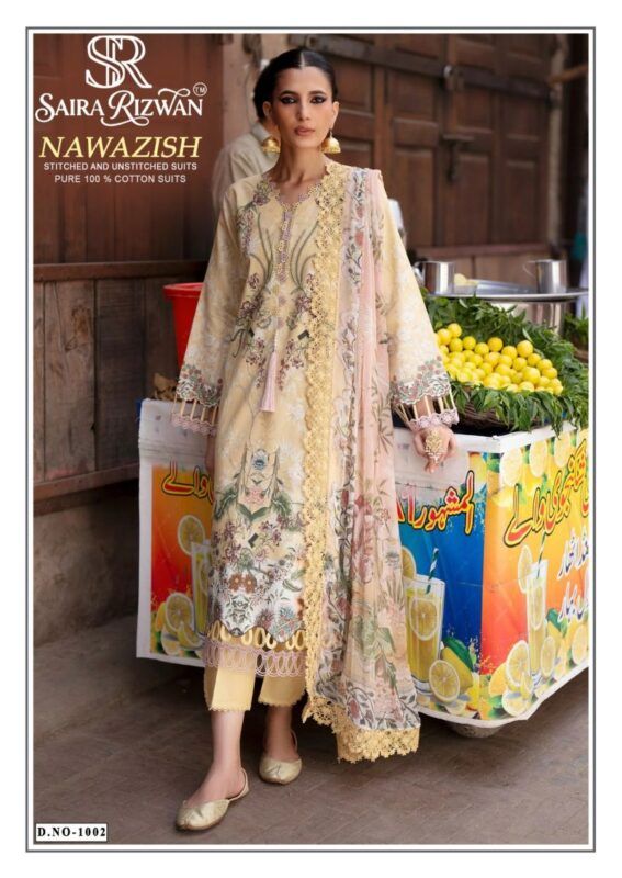 Latest Saira Rizwan Nawazish Readymade Cotton Karachi Kurti Set Wholesale 2026