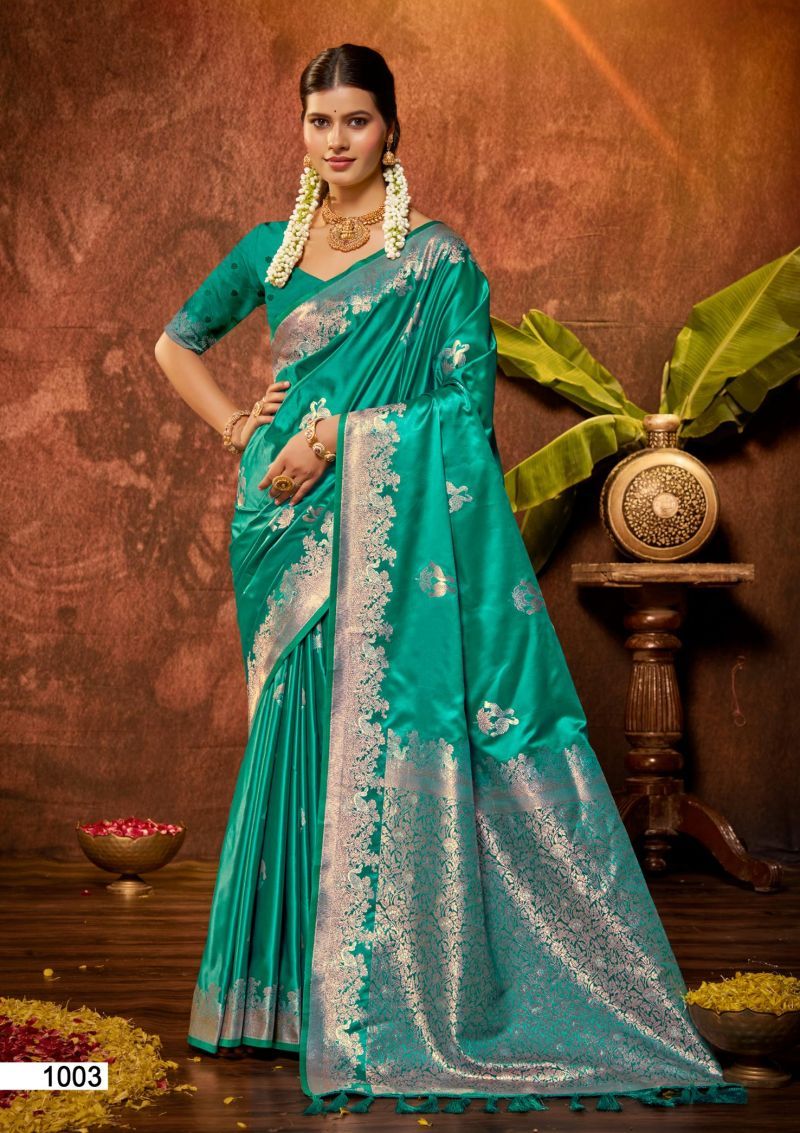 Bunawat Masru Satan Vol 3 Satin Silk Sangam Prints Saree Collection Wholesale